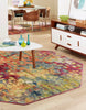 Unique Loom Jardin T-A325 Multi Area Rug Octagon Lifestyle Image Feature