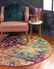 Unique Loom Jardin T-A325 Multi Area Rug Round Lifestyle Image