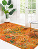 Unique Loom Jardin T-A325 Orange Area Rug Rectangle Lifestyle Image