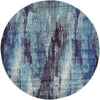 Unique Loom Jardin T-B116 Blue Area Rug Round Top-down Image