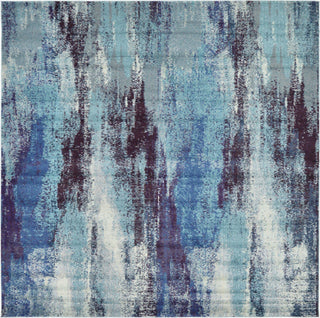 Unique Loom Jardin T-B116 Blue Area Rug Square Lifestyle Image