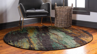 Unique Loom Jardin T-B116 Multi Area Rug Round Lifestyle Image