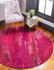 Unique Loom Jardin T-B116 Pink Area Rug Round Lifestyle Image