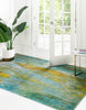 Unique Loom Jardin T-B116 Turquoise Area Rug Rectangle Lifestyle Image