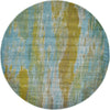 Unique Loom Jardin T-B116 Turquoise Area Rug Round Top-down Image
