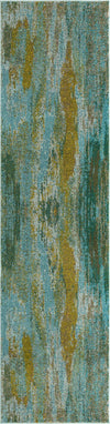 Unique Loom Jardin T-B116 Turquoise Area Rug Runner Top-down Image