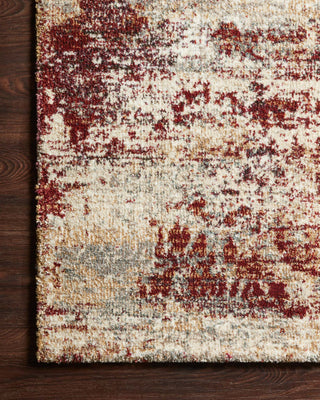 Loloi Jasmine JAS-01 Dove / Rust Area Rug Corner On Wood