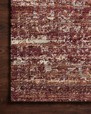 Loloi Jasmine JAS-05 Sky / Bordeaux Area Rug Corner Image