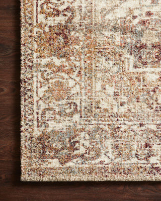 Loloi Jasmine JAS-06 Ivory / Multi Area Rug Corner On Wood