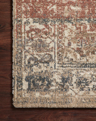 Loloi Jasmine JAS-06 Natural / Multi Area Rug Corner On Wood