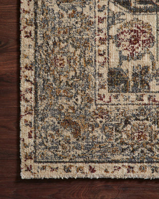 Loloi Jasmine JAS-08 Dove / Denim Area Rug Corner On Wood