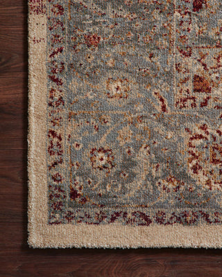 Loloi Jasmine JAS-09 Slate / Brick Area Rug Corner On Wood