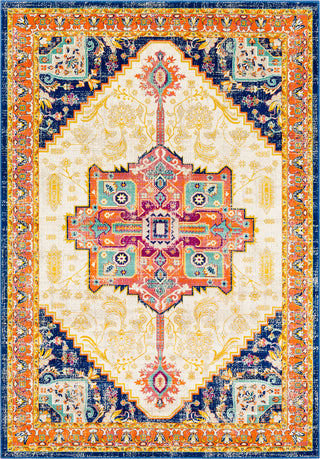 Surya Jax JAX-5064 Navy Burnt Orange Mustard Light Gray Emerald Garnet Dark Purple Area Rug Mirror main image