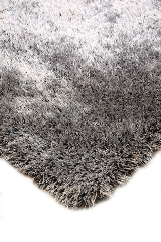 JazzyFloors Lili Solid Grey/Black Area Rug Closeup Shot