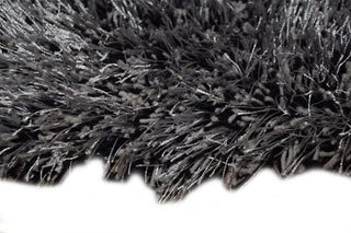 JazzyFloors Lili Solid Grey/Black Area Rug 