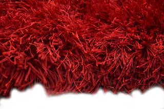 JazzyFloors Mason Solid Red Area Rug Detail Shot