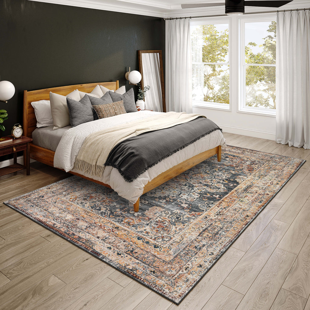 Dalyn Jericho JC6 Charcoal Area Rug Room Image Feature