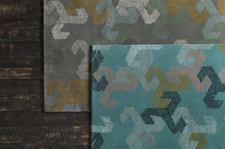 Chandra Jessica Swift JES-28906 Teal/White/Black/Pink/Gold Area Rug Style Shot