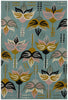 Chandra Jessica Swift JES-28911 Teal/Pink/Cream/Black/Grey/Yellow Area Rug main image