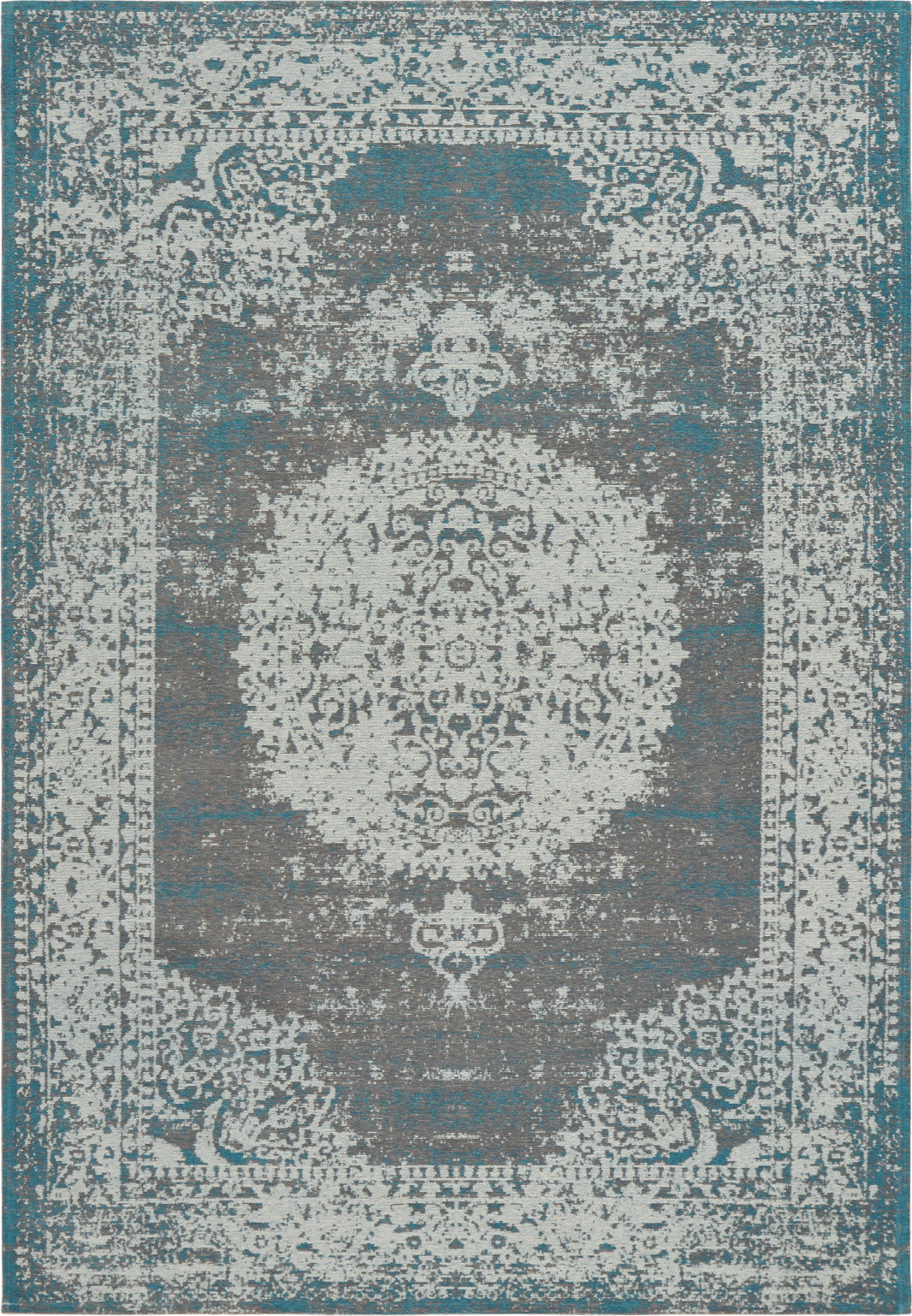LR Resources Jewel 81031 Gray/Turquoise Area Rug main image