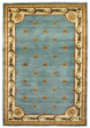 KAS Jewel 0305 Wedgewood Blue Fleur-De-Lis Hand Tufted Area Rug