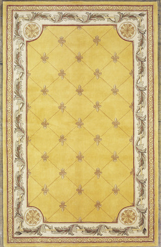 KAS Jewel 0308 Gold Fleur-De-Lis Hand Tufted Area Rug