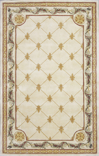 KAS Jewel 0310 Antique Ivory Fleur-De-Lis Hand Tufted Area Rug