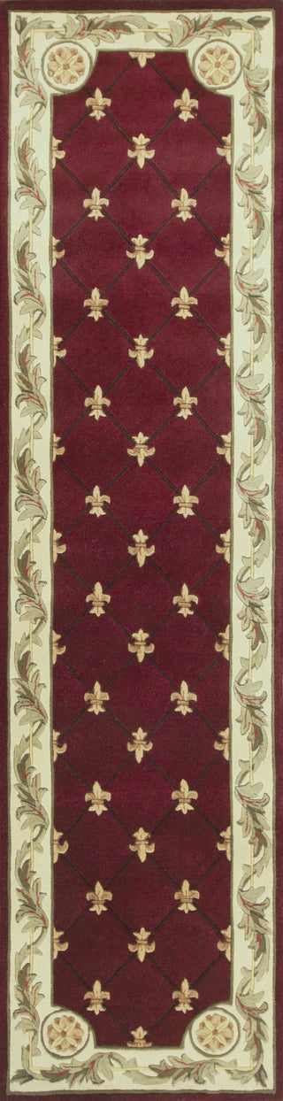 KAS Jewel 0311 Red Fleur-De-Lis Hand Tufted Area Rug 