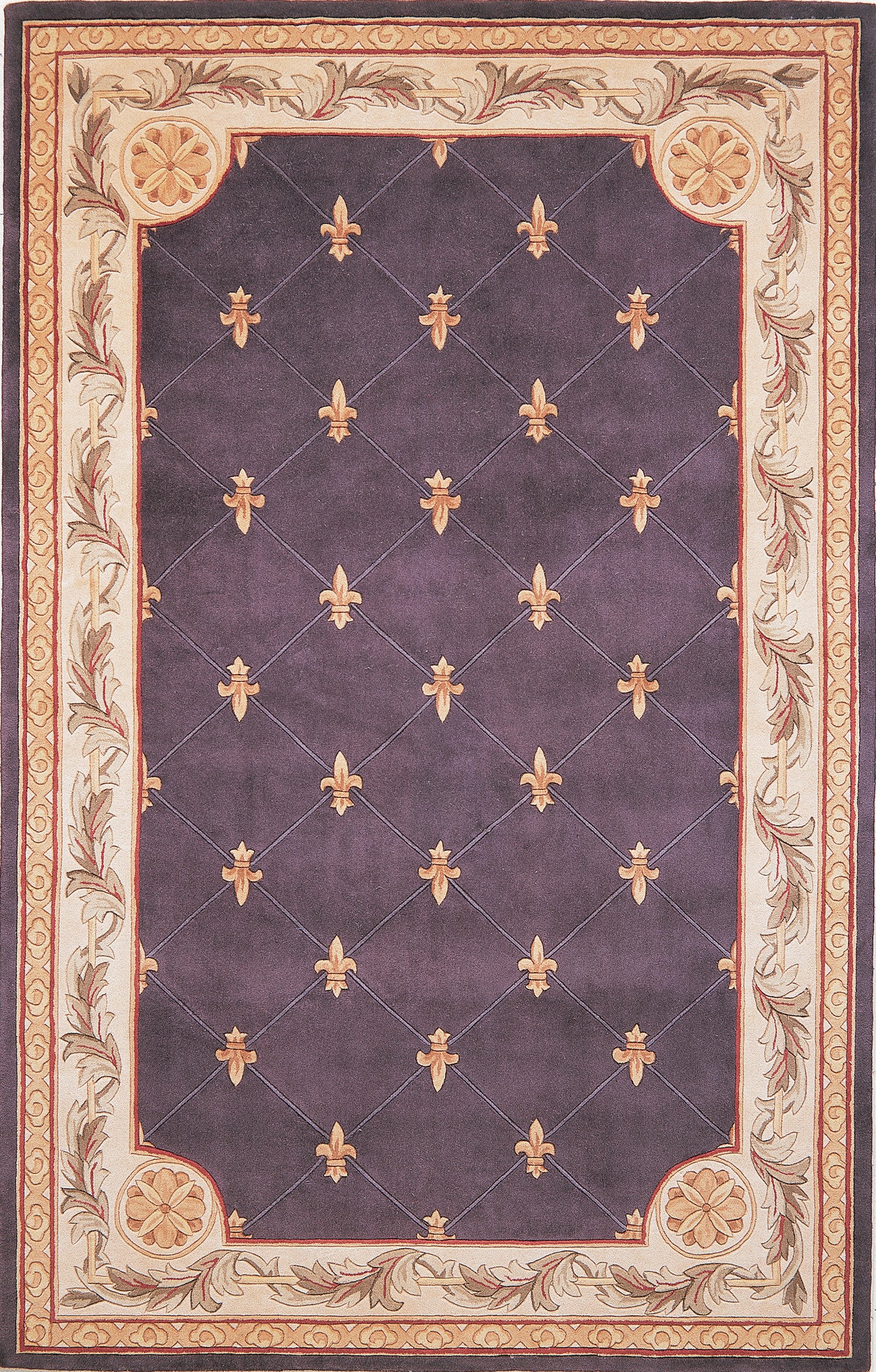 KAS Jewel 0305 Wedgewood Blue Fleur-De-Lis Area Rug – Incredible Rugs ...