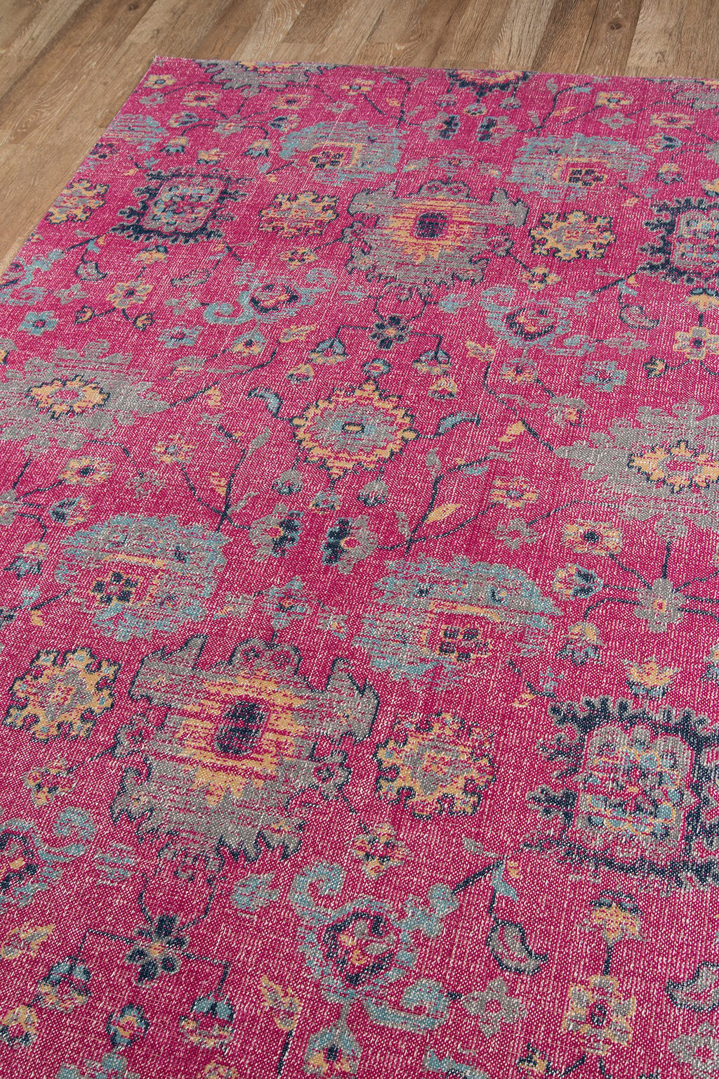 Momeni Jewel JW-01 Pink Area Rug Corner Image Feature