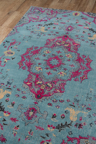 Momeni Jewel JW-02 Blue Area Rug Corner Image Feature