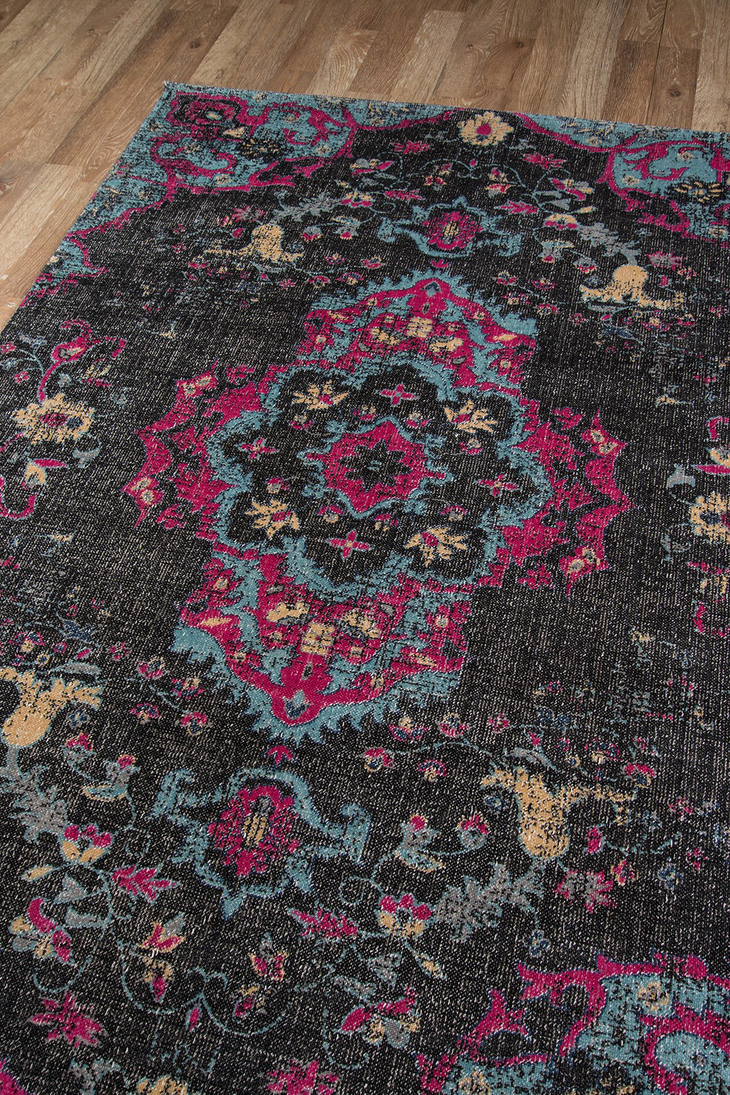 Momeni Jewel JW-02 Charcoal Area Rug Corner Image Feature