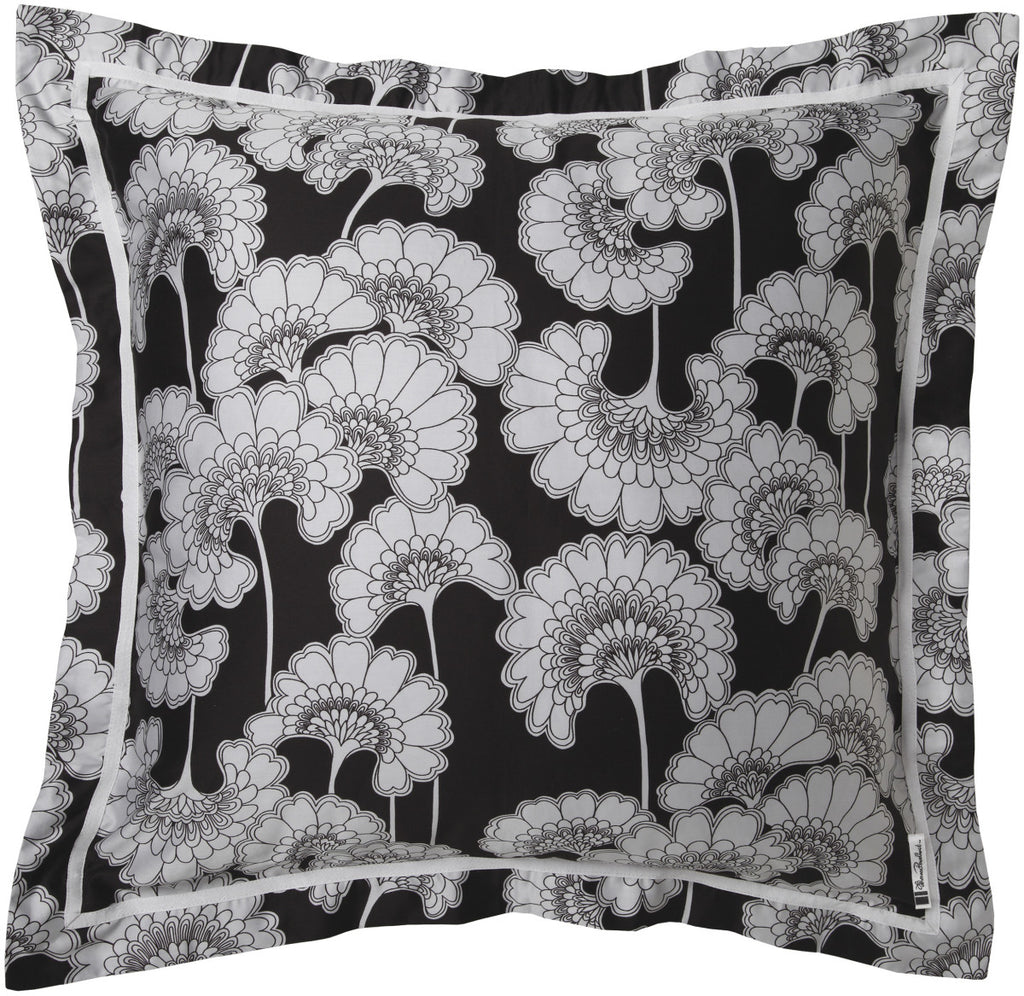 Surya Japanese Floral JFB-2002 Black Bedding by Florence Broadhurst Euro Sham