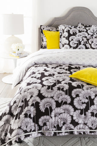 Surya Japanese Floral JFB-2002 Black Bedding by Florence Broadhurst 