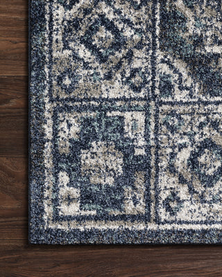 Loloi Joaquin JOA-03 Denim/Grey Area Rug Corner On Wood