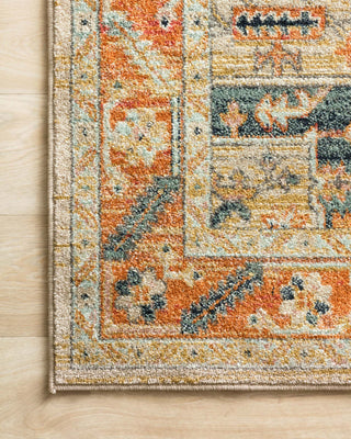 Loloi II Jocelyn JOC-01 Sand/Multi Area Rug Corner On Wood