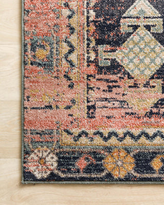 Loloi II Jocelyn JOC-06 Rose/Rose Area Rug Corner On Wood