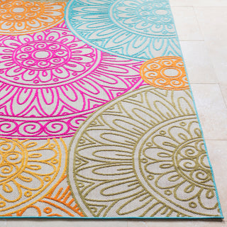 Surya Jolene JOL-1003 Bright Pink Olive Yellow Saffron Aqua Cream Area Rug Detail Image