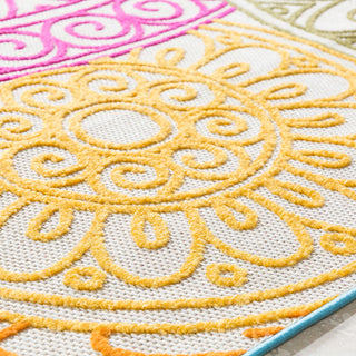 Surya Jolene JOL-1003 Bright Pink Olive Yellow Saffron Aqua Cream Area Rug Texture Image