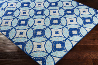 Surya Jolene JOL-1015 Aqua Dark Blue Light Gray Cream Area Rug Corner Image
