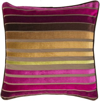 Surya Velvet Stripe Sparkling JS-020 Pillow 18 X 18 X 4 Poly filled