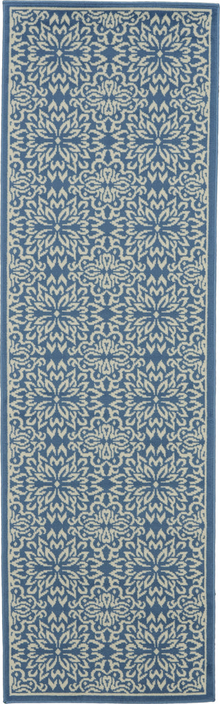 Jubilant JUB06 Ivory/Blue Area Rug by Nourison 2'3'' X 7'6'' Runner