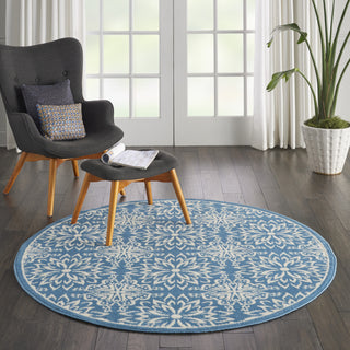 Jubilant JUB06 Ivory/Blue Area Rug by Nourison Room Scene 2