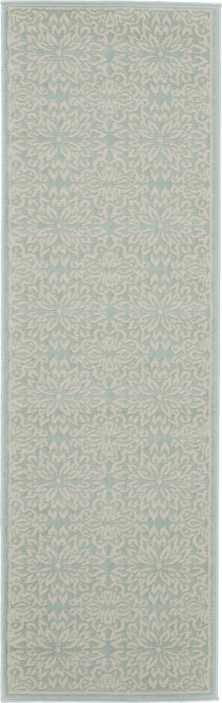 Jubilant JUB06 Ivory/Green Area Rug by Nourison Runner