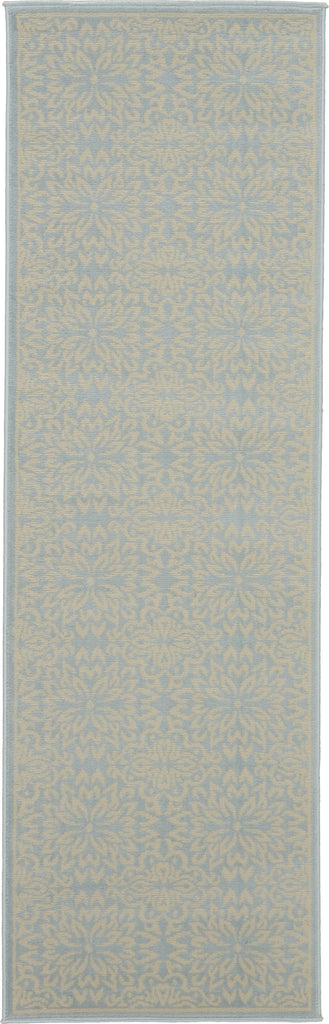 Jubilant JUB06 Ivory/Light Blue Area Rug by Nourison 2'3'' X 7'3'' Runner