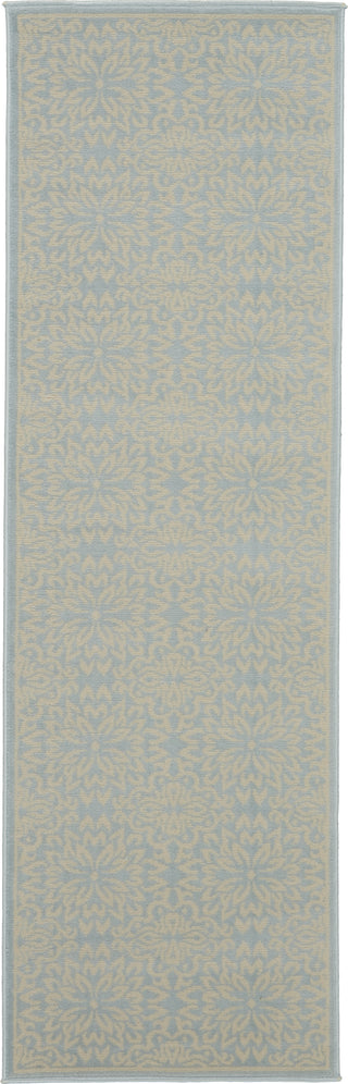 Jubilant JUB06 Ivory/Light Blue Area Rug by Nourison 2'3'' X 7'3'' Runner