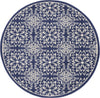 Nourison Jubilant JUB06 Navy/Ivory Area Rug Round