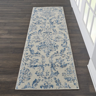 Jubilant JUB09 Ivory/Blue Area Rug by Nourison Room Scene 3