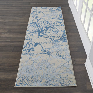 Jubilant JUB12 Ivory/Blue Area Rug by Nourison Room Scene 4