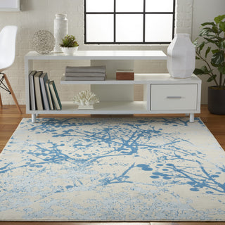 Jubilant JUB12 Ivory/Blue Area Rug by Nourison Room Scene 2